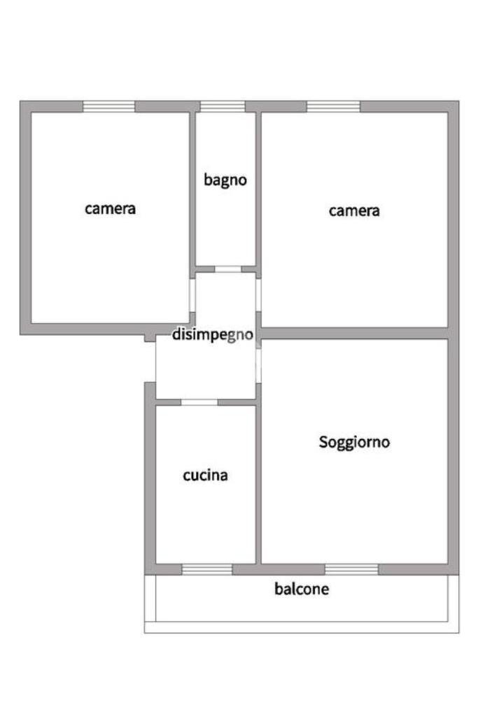 Quadrilocale Via Dacci, Parma (zona Cittadella) - planimetria 1