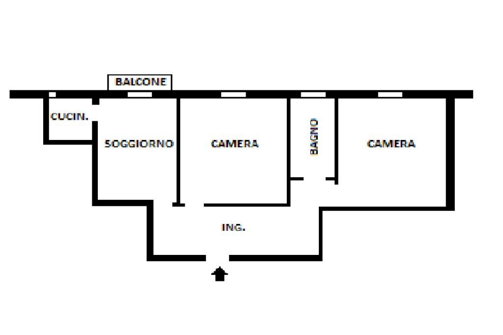 Trilocale Via Agucchi, Bologna (zona Santa Viola) - planimetria 1