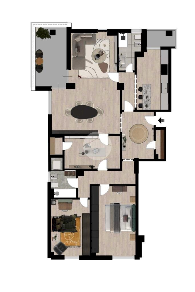 Quadrilocale Via San Carlo Borromeo, Rho - planimetria 1