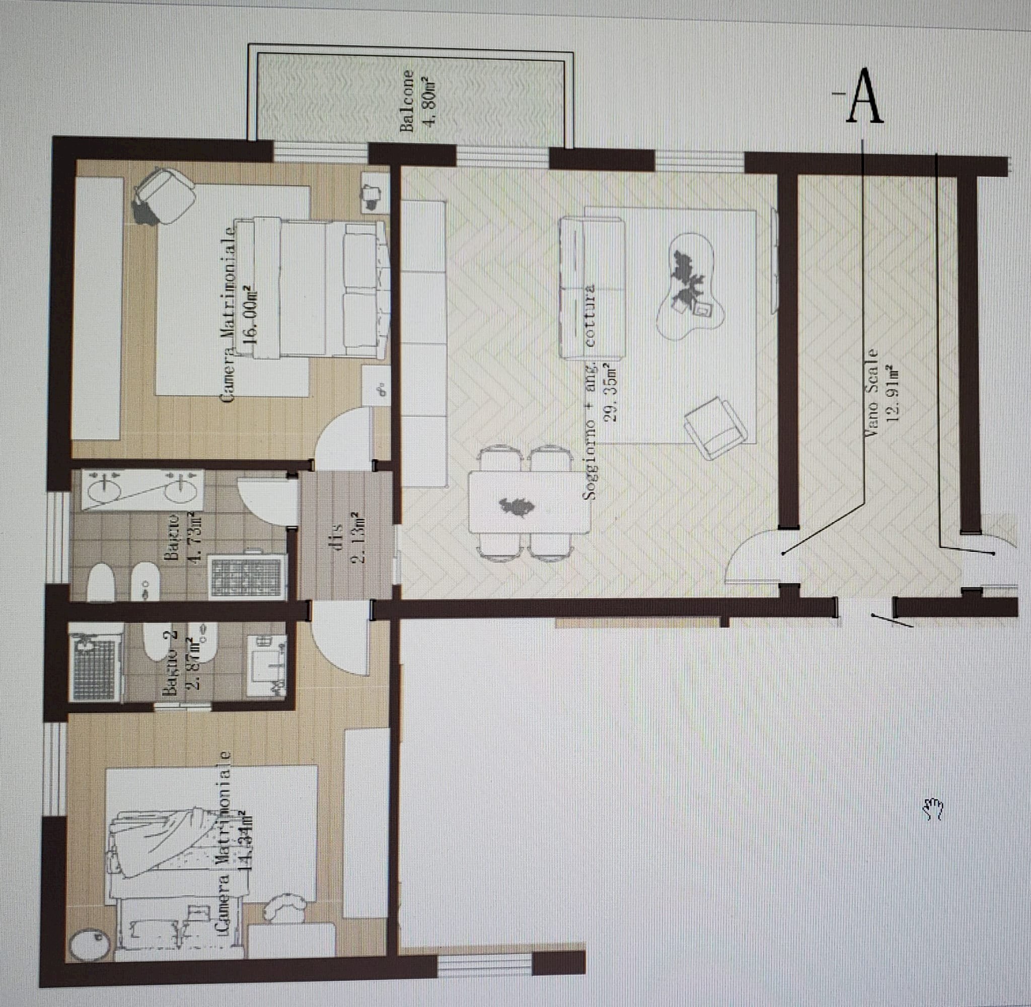 Trilocale Via del Masaccio, Modena - planimetria 1