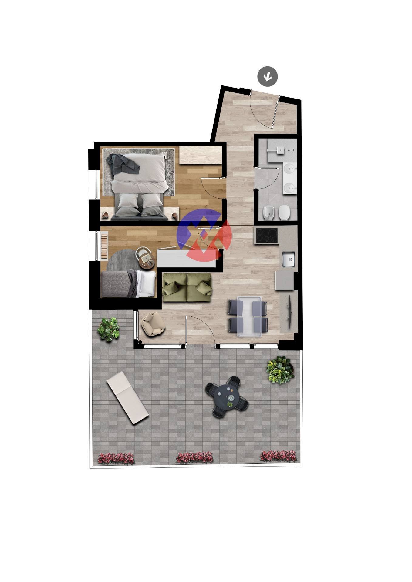 Foto 21 - Trilocale Via Indipendenza
 
108, Predazzo - planimetria 1