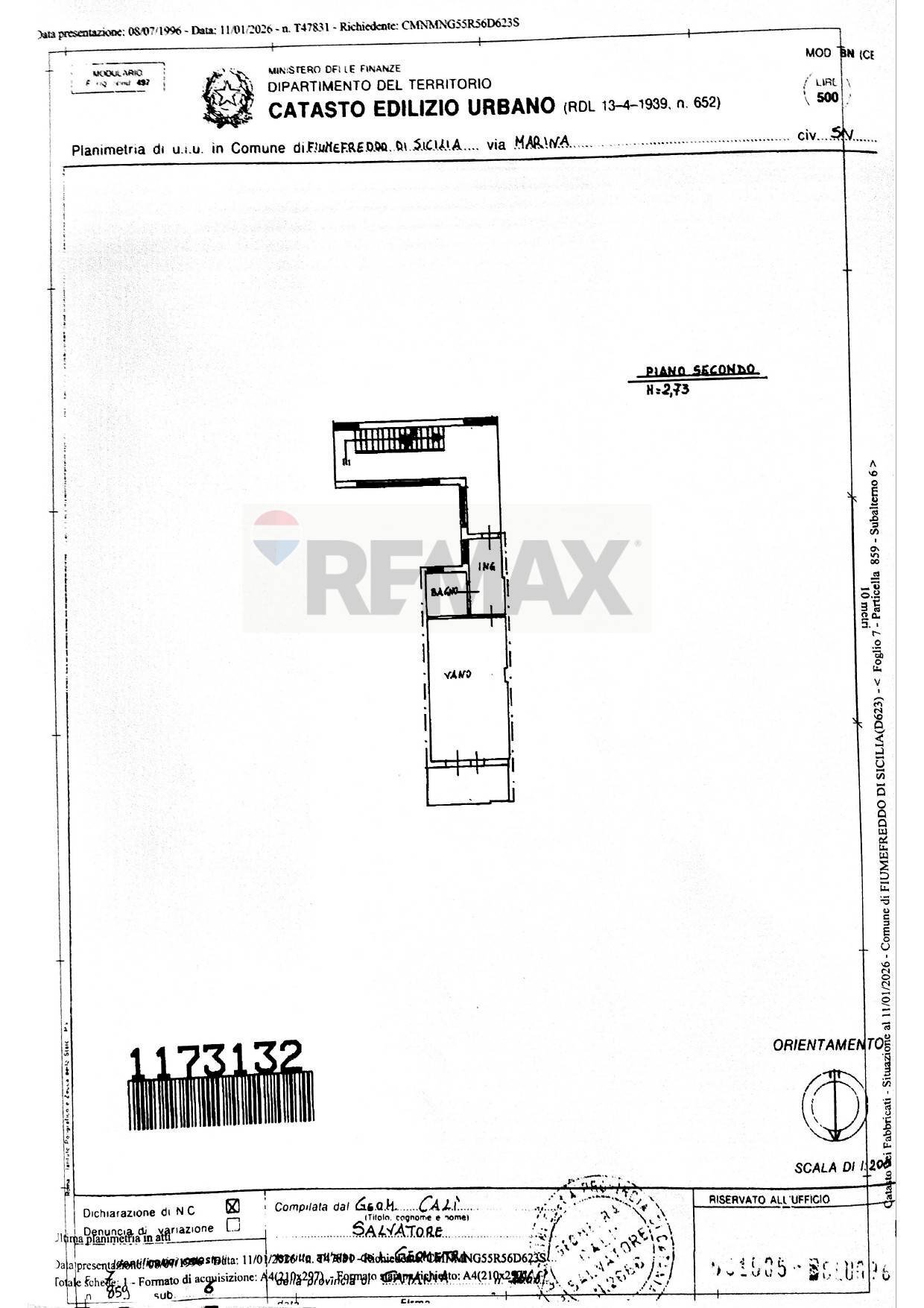 Pianta 2D - Appartamento VIA MARINA
 
80, Fiumefreddo di Sicilia - planimetria 1