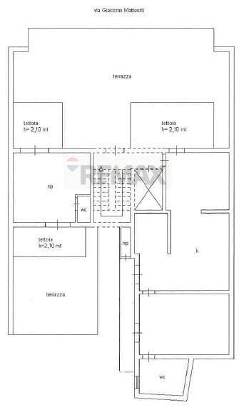 Pianta 2D - Three-room apartment via  Giacomo Matteotti
 
162, Misterbianco - floor plans 1
