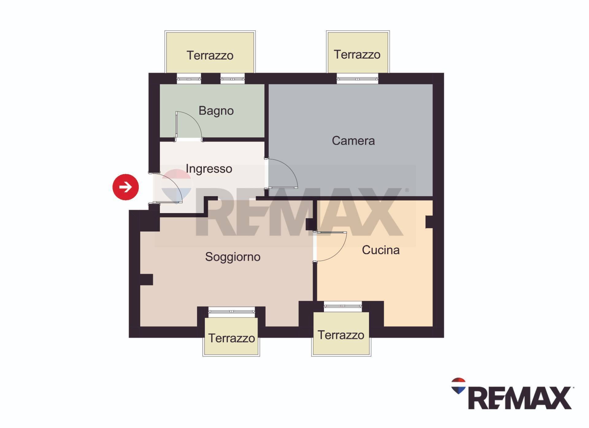 Pianta 2D - Two-room apartment Via Lorenteggio
 
238, Milano - floor plans 1