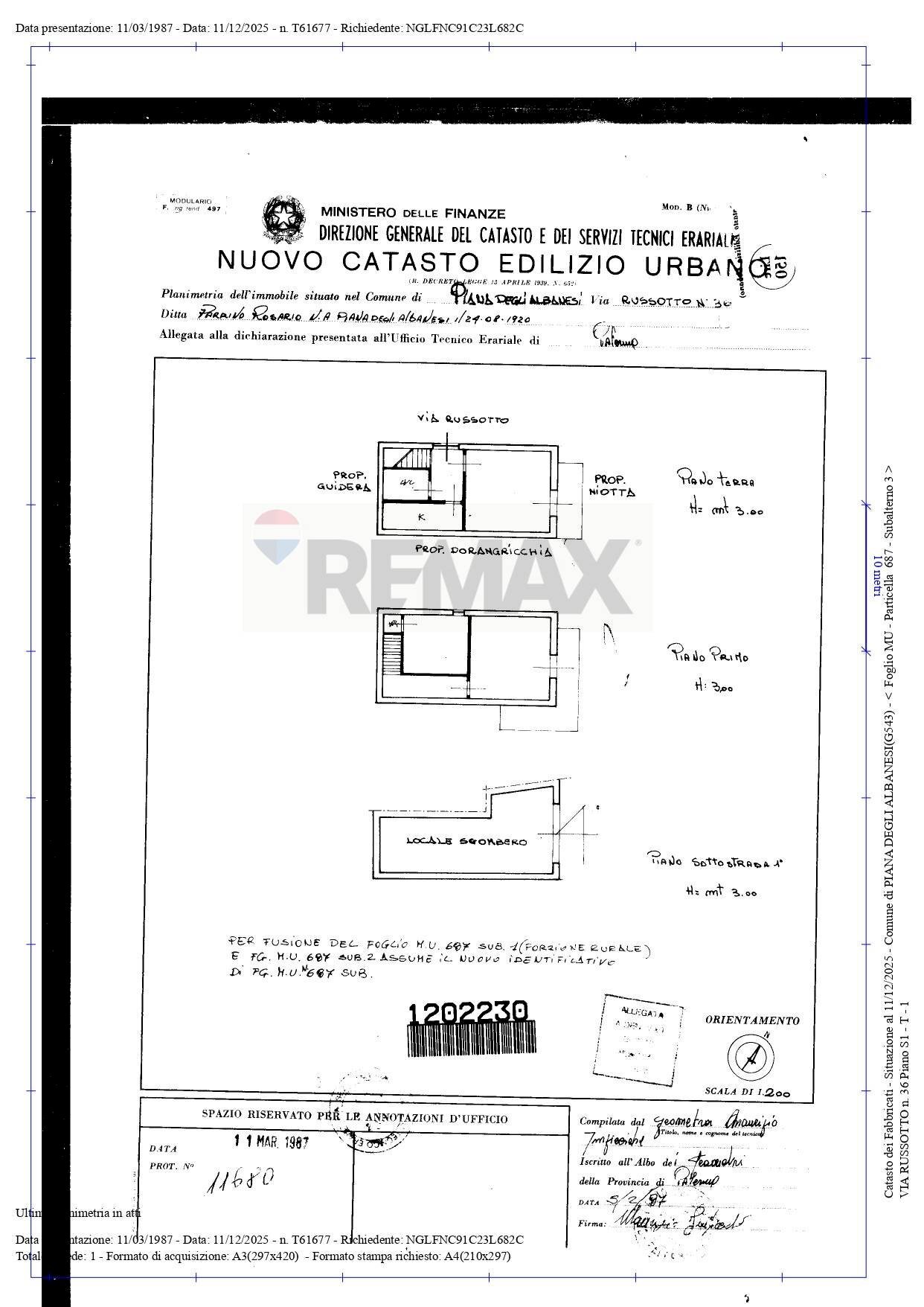 Pianta 2D - Villa Bifamiliare VIA RUSSOTTO
 
36, Piana degli Albanesi - planimetria 1