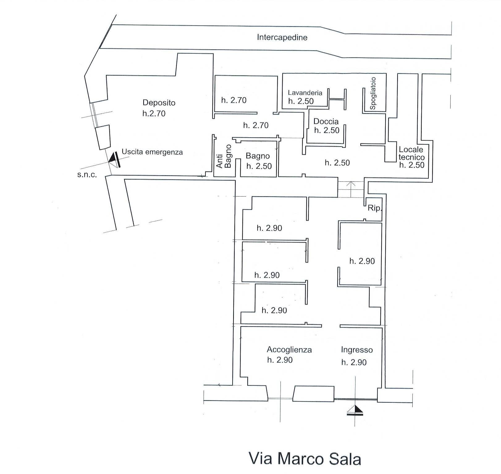 Negozio via Marco Sala, Genova (zona Nervi) - planimetria 1