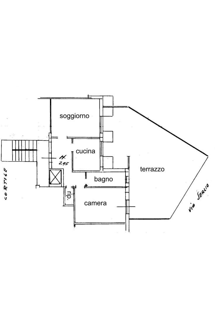 Bilocale corso Lodi, 111, Milano - planimetria 1