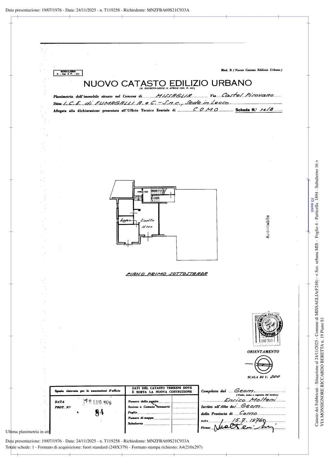 Three-room apartment via Monsignor Riccardo Beretta, 19, Missaglia - floor plans 1