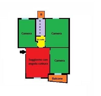 Quadrilocale Bologna (zona Mazzini) - planimetria 1