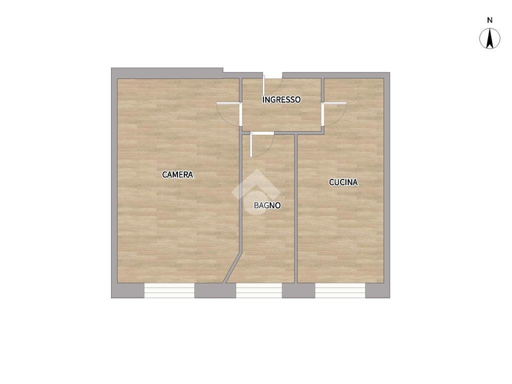 Two-room apartment Via Trebbia, Milano (neighborhood Ticinese) - floor plans 1