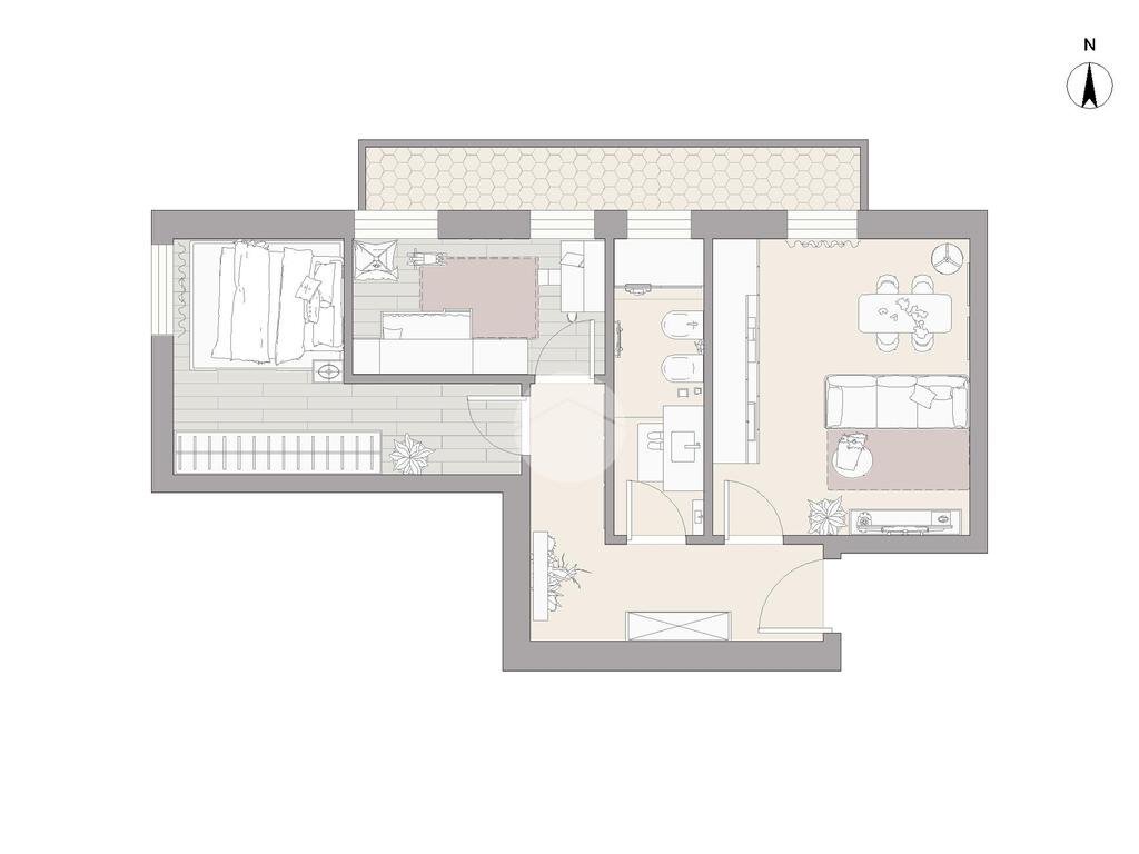 Trilocale Via Saint Bon, Milano (zona Inganni) - planimetria 1