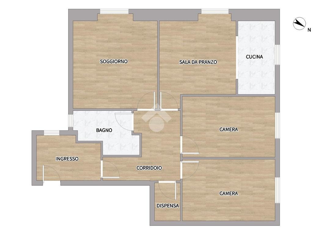 Four-room apartment Via Marco Giuseppe Compagnoni, Genova (neighborhood Rivarolo) - floor plans 1