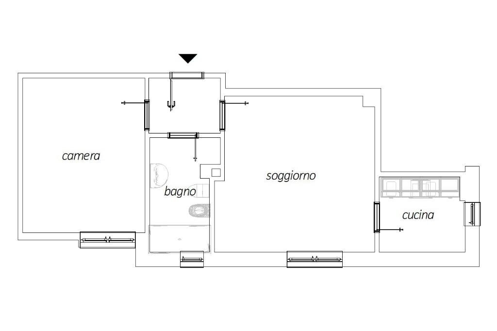 Two-room apartment Seconda strada torre, Pioltello - floor plans 1