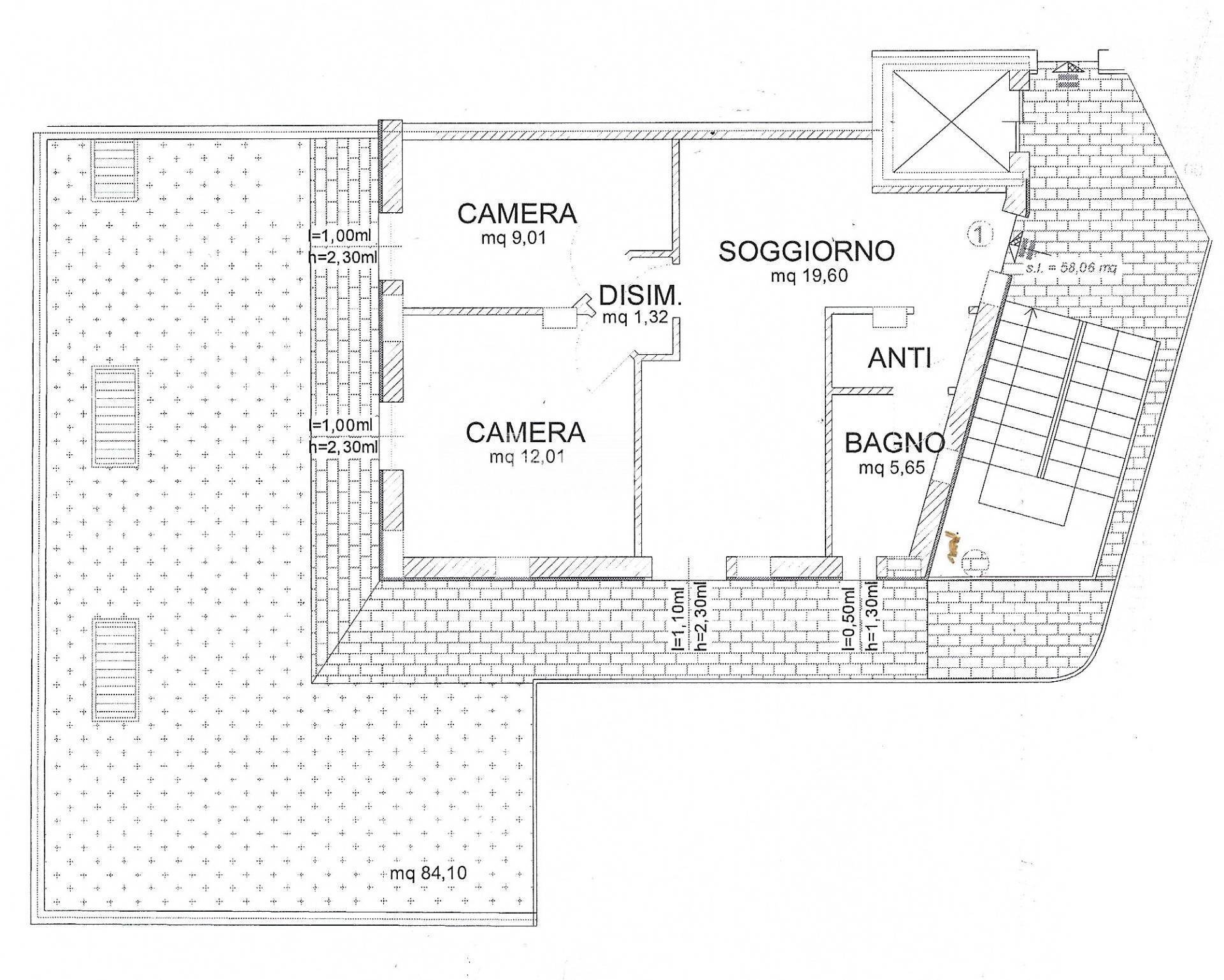Foto 2 - Trilocale valdaso
 
60, Pedaso - planimetria 1