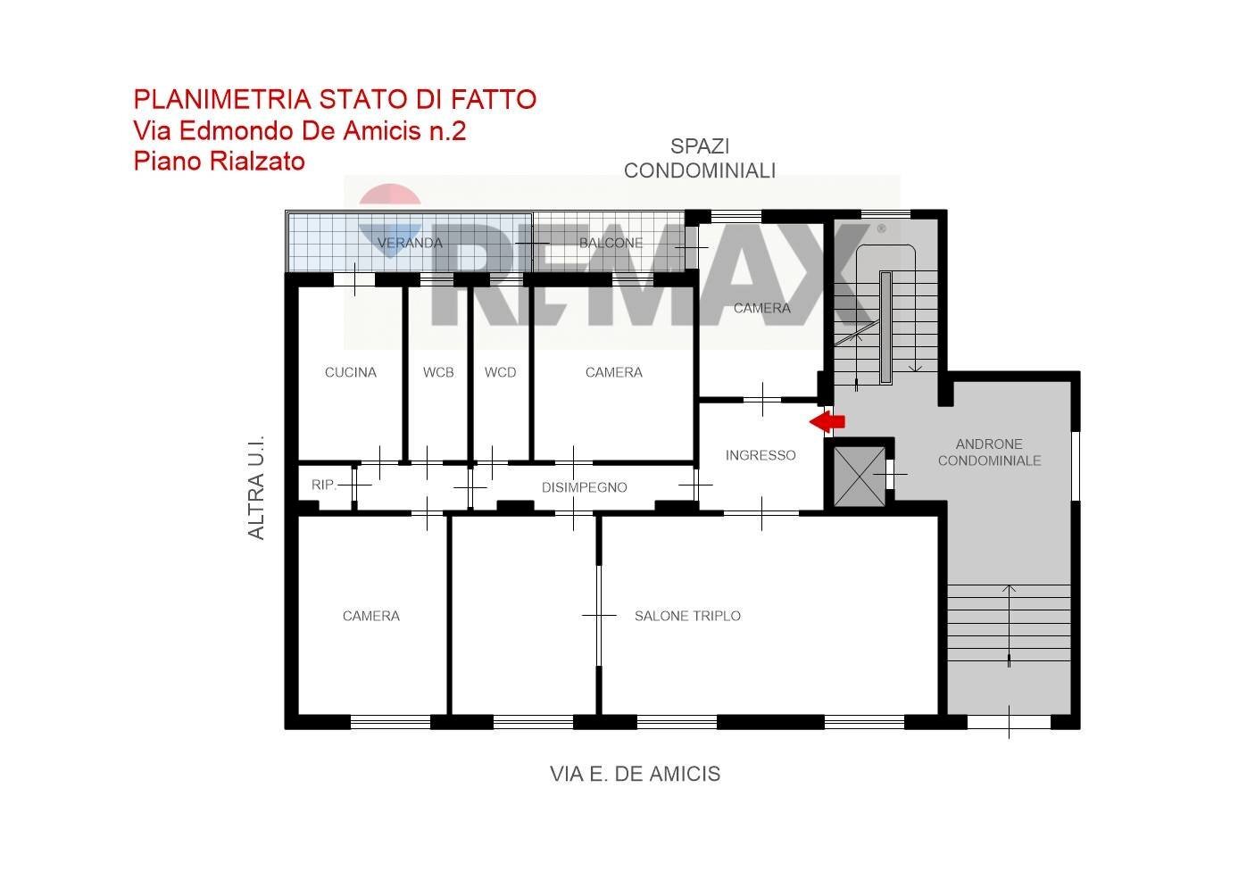 Pianta 2D - Appartamento Via Edmondo De Amicis
 
3, Palermo - planimetria 1