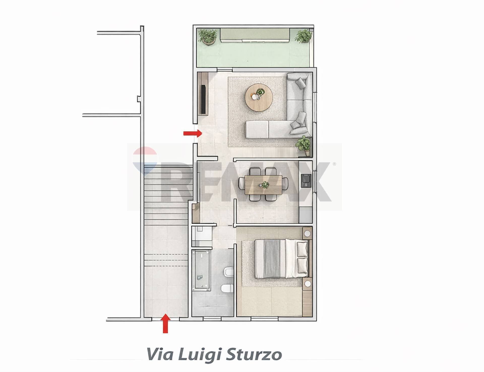 Pianta 2D - Two-room apartment VIA LUIGI STURZO
 
32, Gravina di Catania - floor plans 1