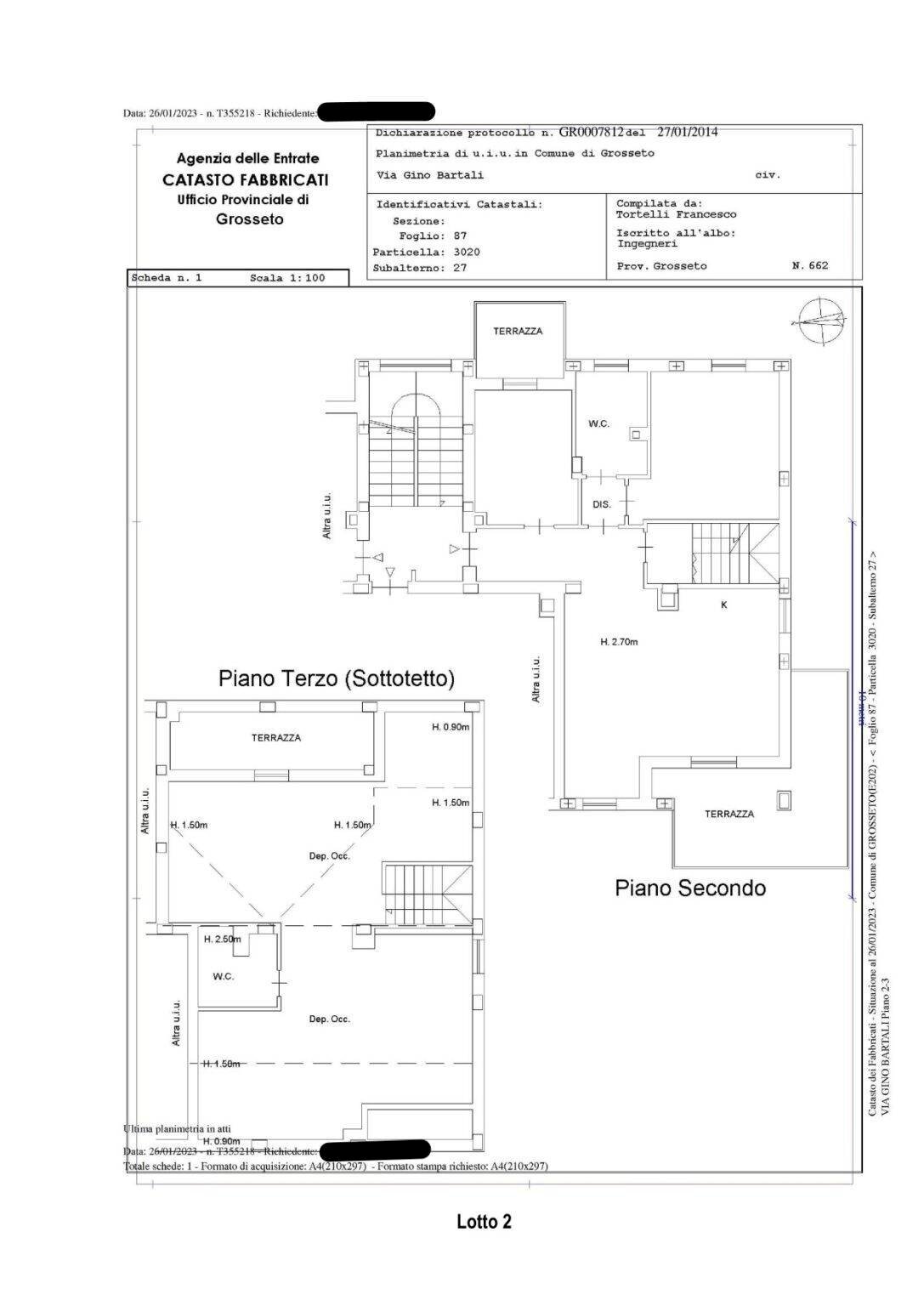 Foto 3 - Appartamento Via Gino Bartali, Grosseto - planimetria 1