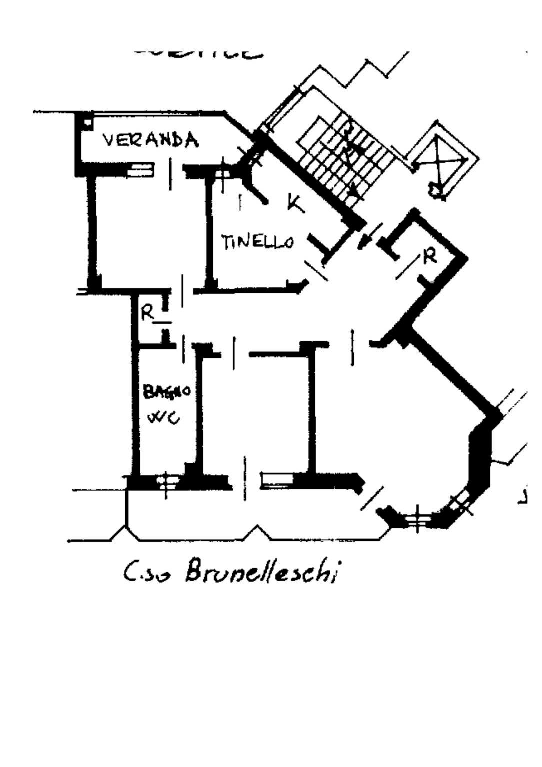Quadrilocale via Vandalino, 1, Torino (zona Pozzo Strada) - planimetria 1