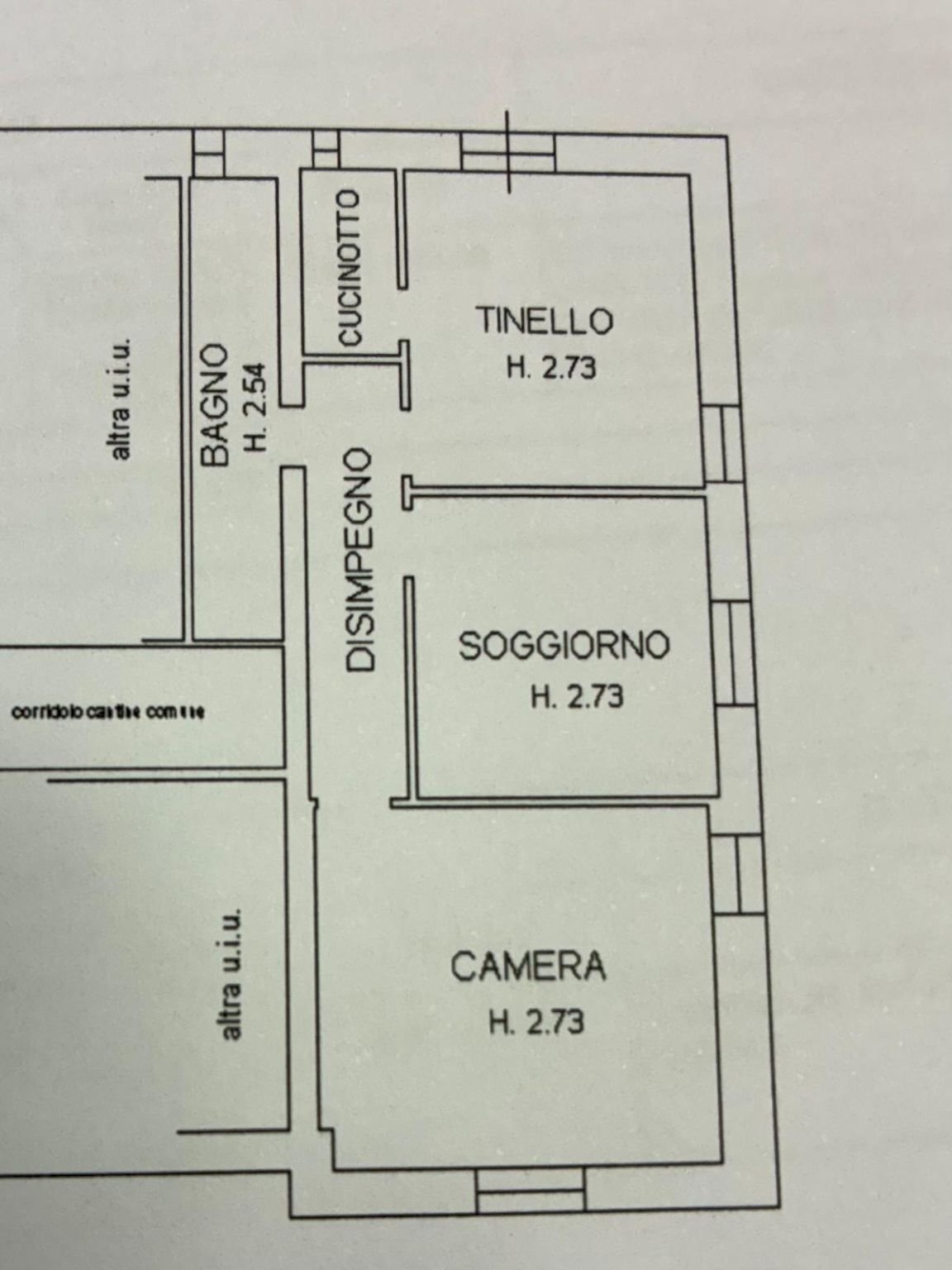 Trilocale via Augusto Murri, 106, Bologna (zona Murri) - planimetria 1