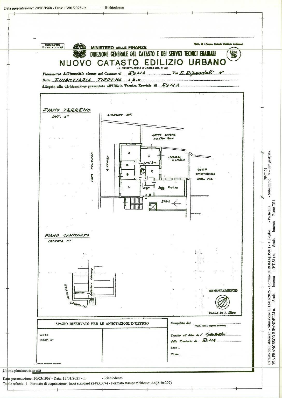 Four-room apartment via Francesco Ripandelli, Roma - floor plans 1