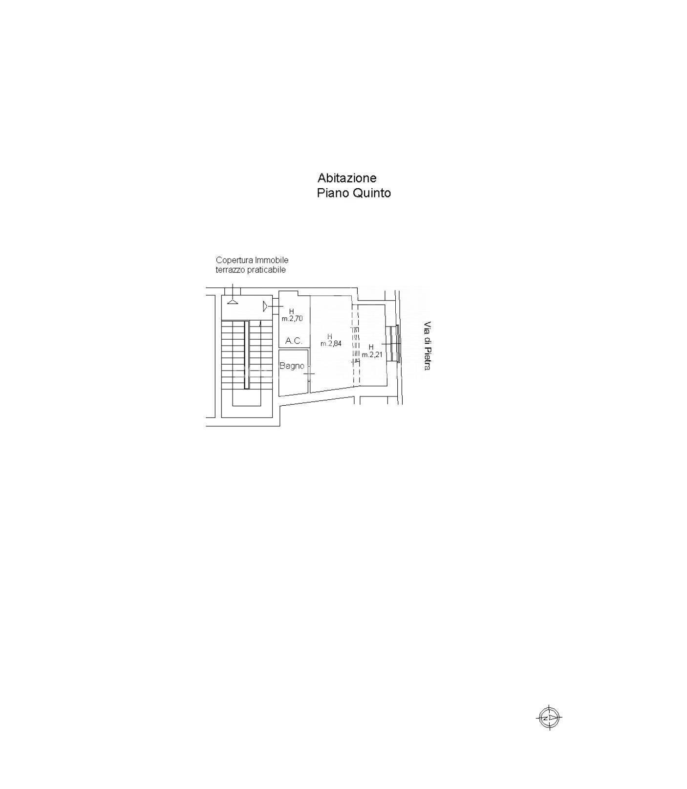 Foto 12 - Monolocale Via Di Pietra, Roma - planimetria 1