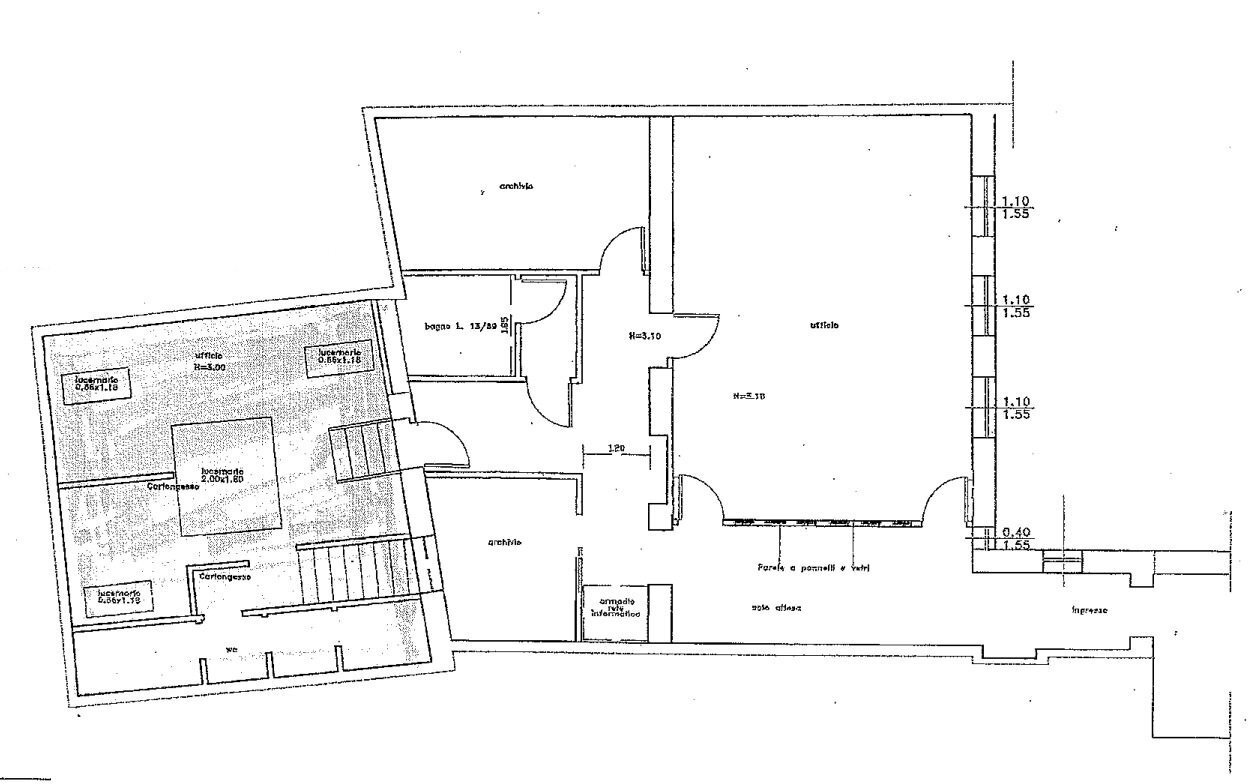 Ufficio strada Benedetto Cairoli, Parma - planimetria 1