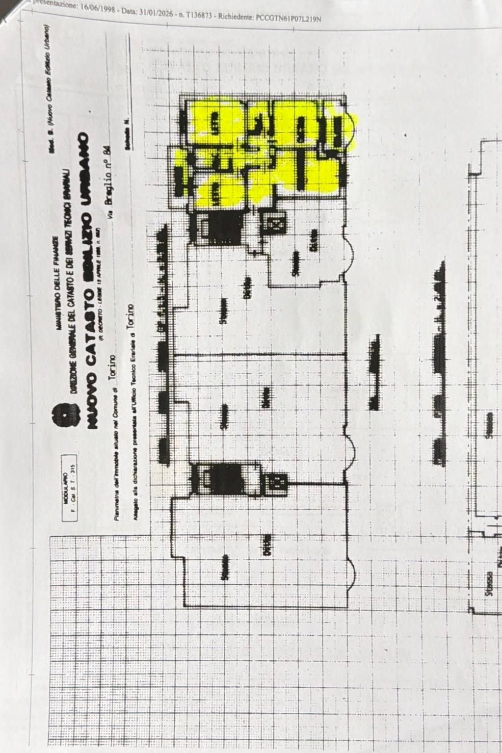 Quadrilocale via Breglio, 84, Torino (zona Borgo Vittoria) - planimetria 1