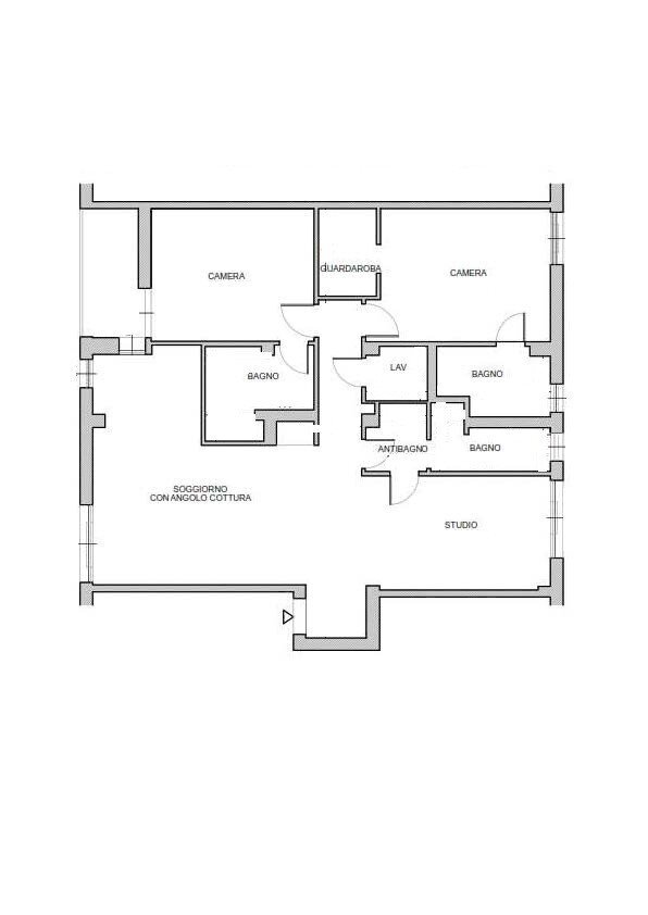Four-room apartment via Roselle, Bologna (neighborhood Mazzini) - floor plans 1