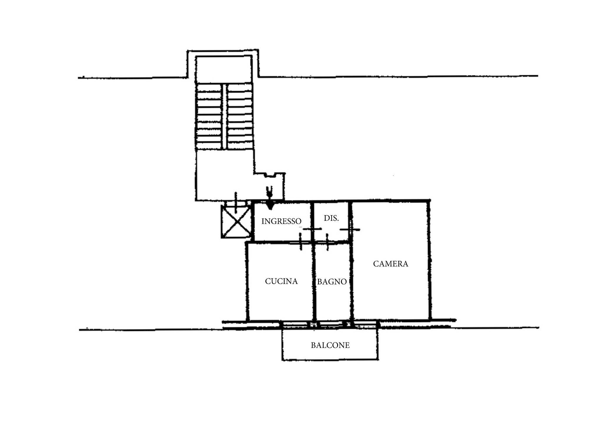 Bilocale via Speranza, Bologna - planimetria 1