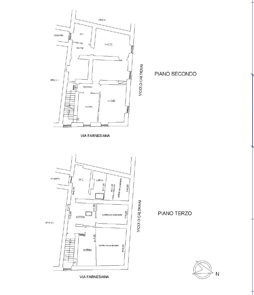 Four-room apartment via Farnesiana, 88, Ronciglione - floor plans 1