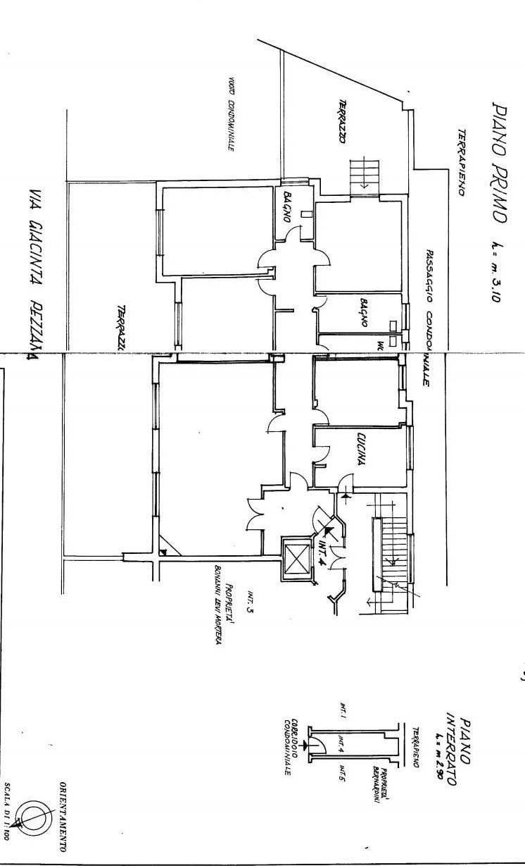 Appartamento via Giacinta Pezzana, Roma - planimetria 1