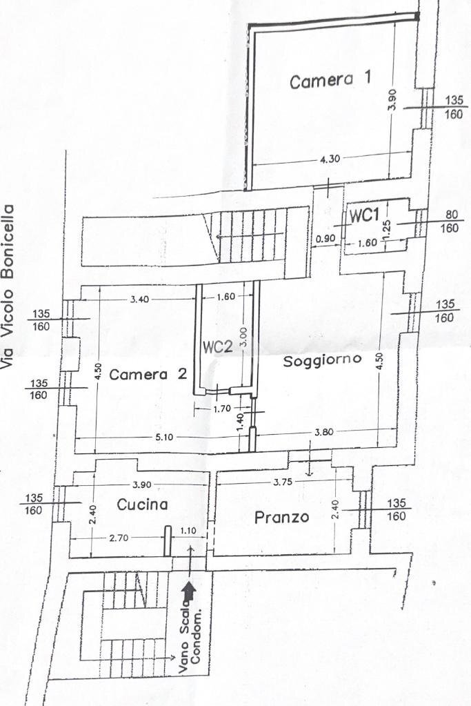 Appartamento Vicolo Bonicella, Sarzana - planimetria 1