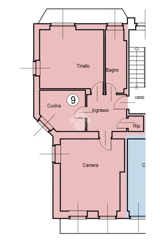 Two-room apartment Via Torino, San Francesco al Campo - floor plans 1