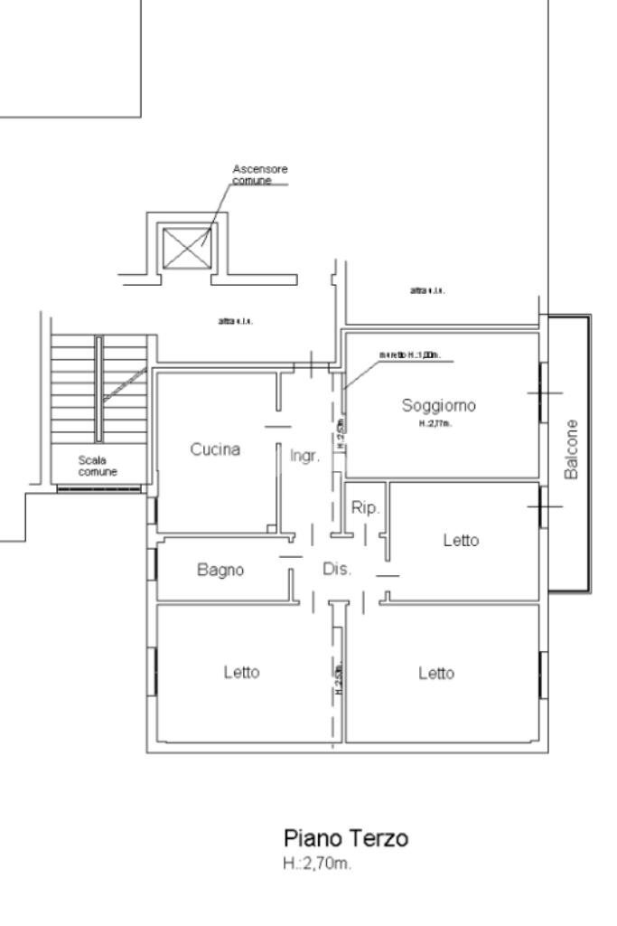 Quadrilocale Via Mentana, Carpi - planimetria 1