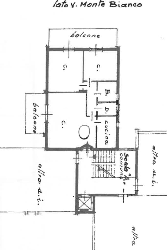 Trilocale Viale Monte Bianco, Riccione - planimetria 1