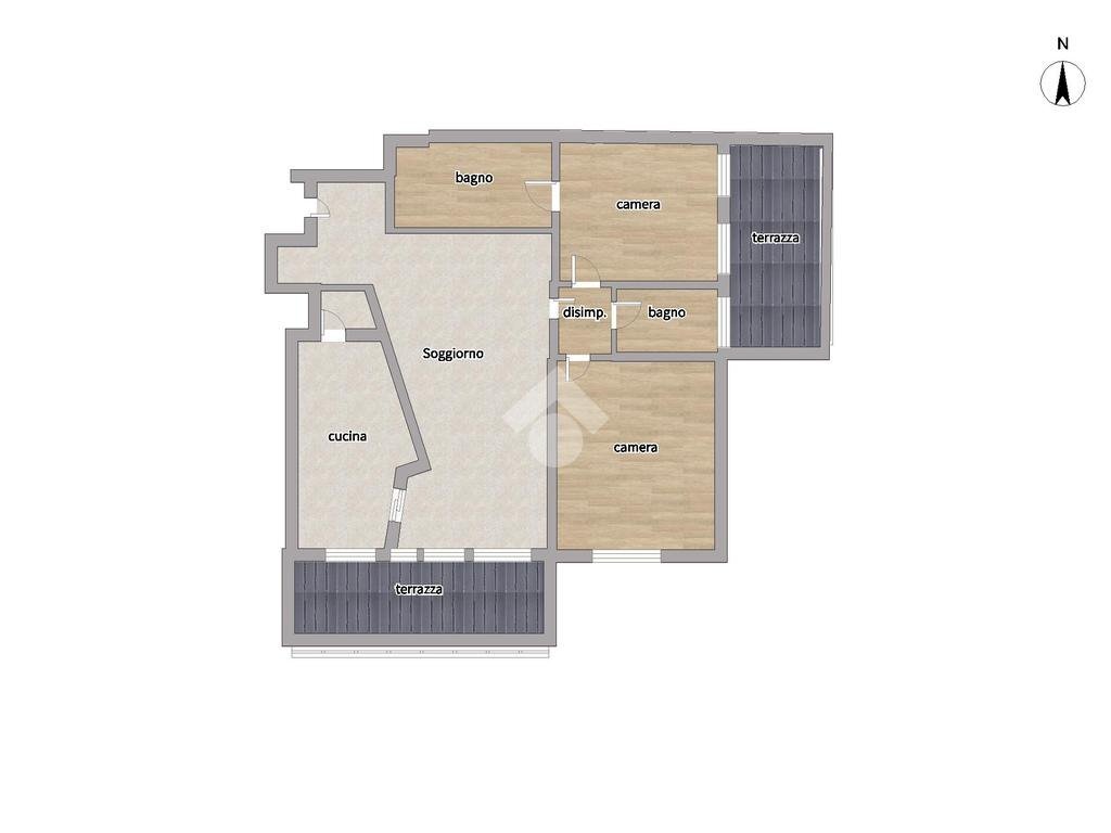 Trilocale Via Gaetano Fichera, Milano (zona Gallaratese) - planimetria 1