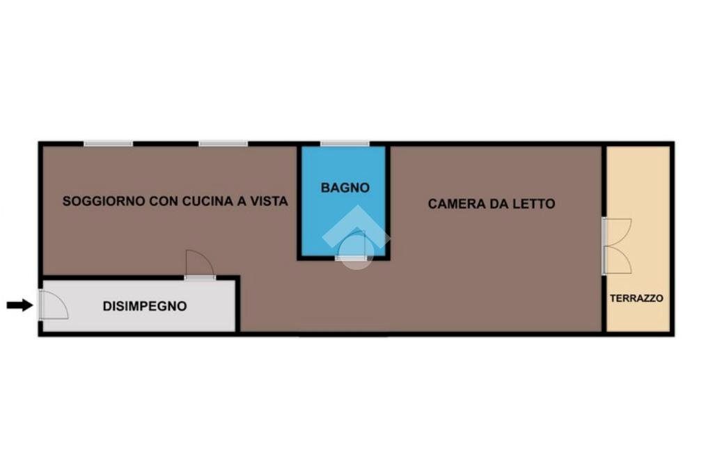 Bilocale Corso Como, Milano - planimetria 1