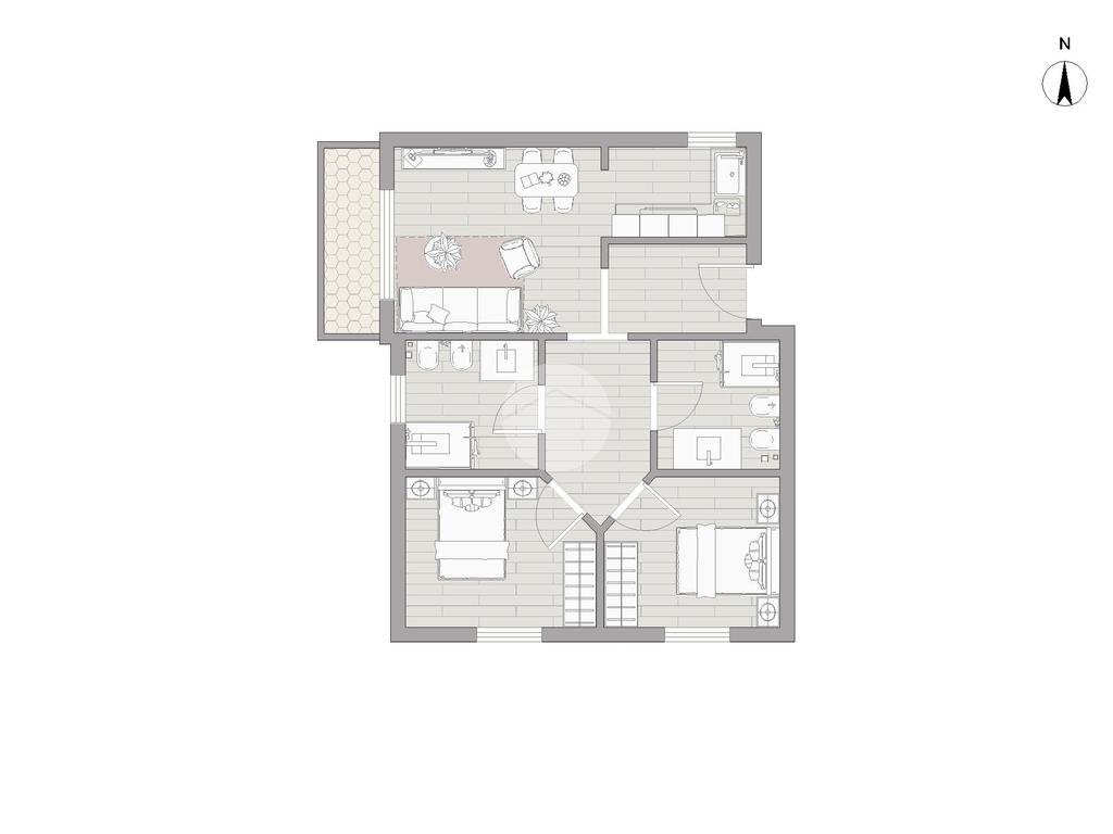 Trilocale Via Lorenteggio, Milano (zona Giambellino) - planimetria 1