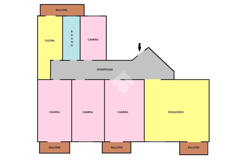 Appartamento Via Malone, Torino (zona Barriera Milano) - planimetria 1