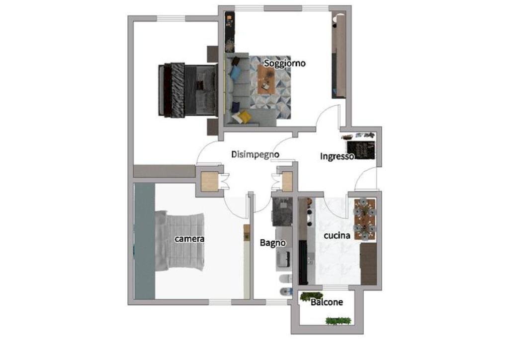 Trilocale Via Costantino Baroni, Milano (zona Gratosoglio) - planimetria 1
