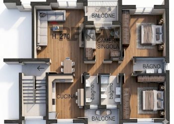 Pianta 3D - Quadrilocale via gigli
 
27-29, Porto Recanati - foto 60