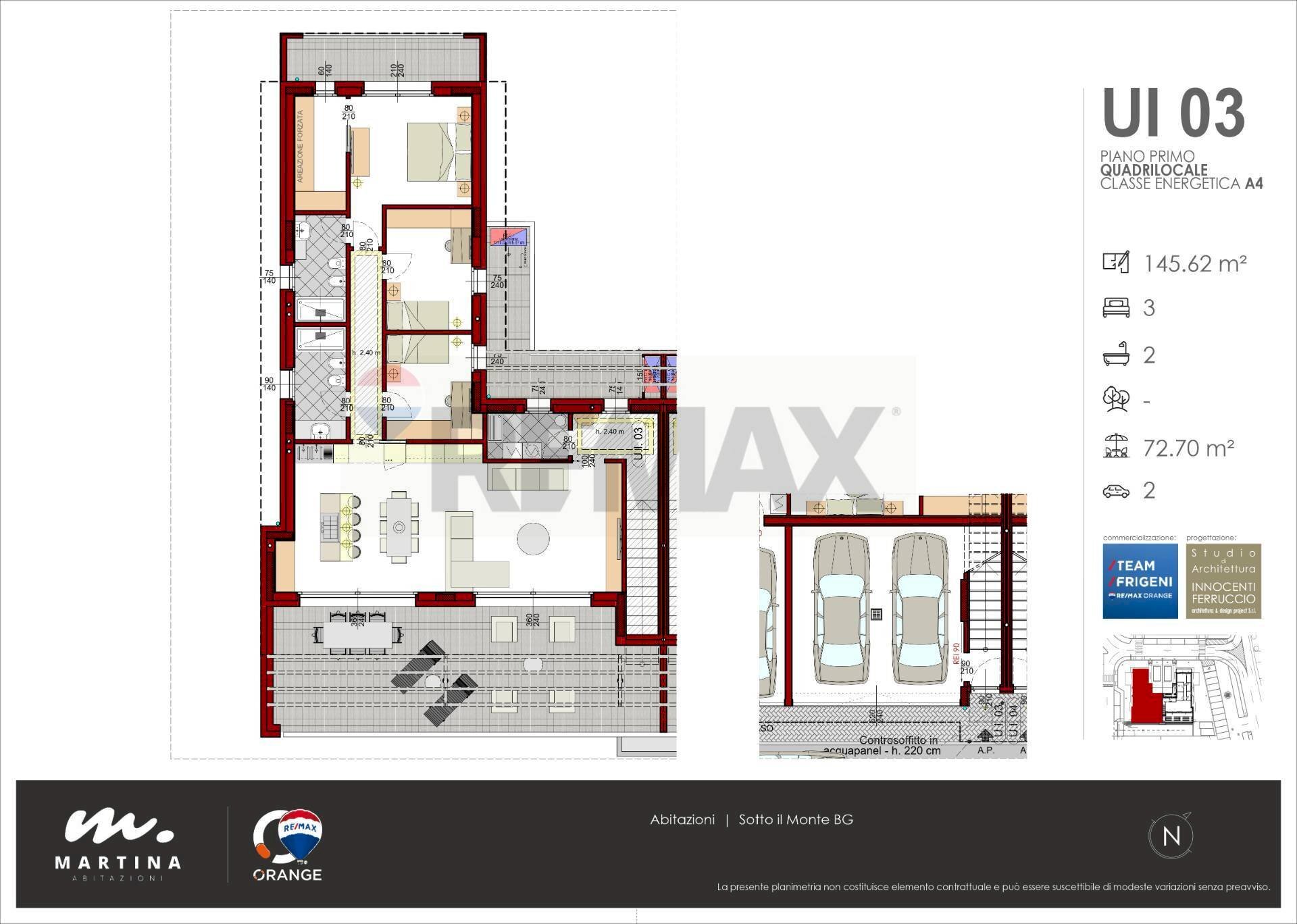Pianta 2D - Four-room apartment Carvico - floor plans 1
