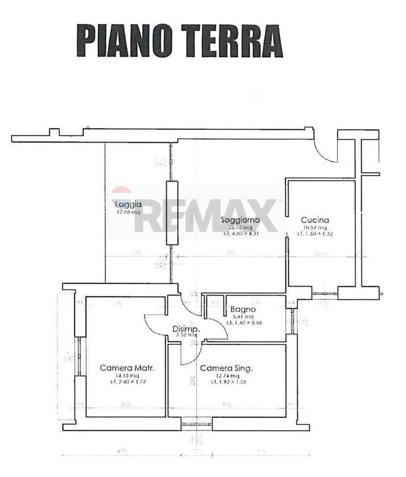 Pianta 2D - Trilocale VIA MONZATO, Traversetolo - planimetria 1