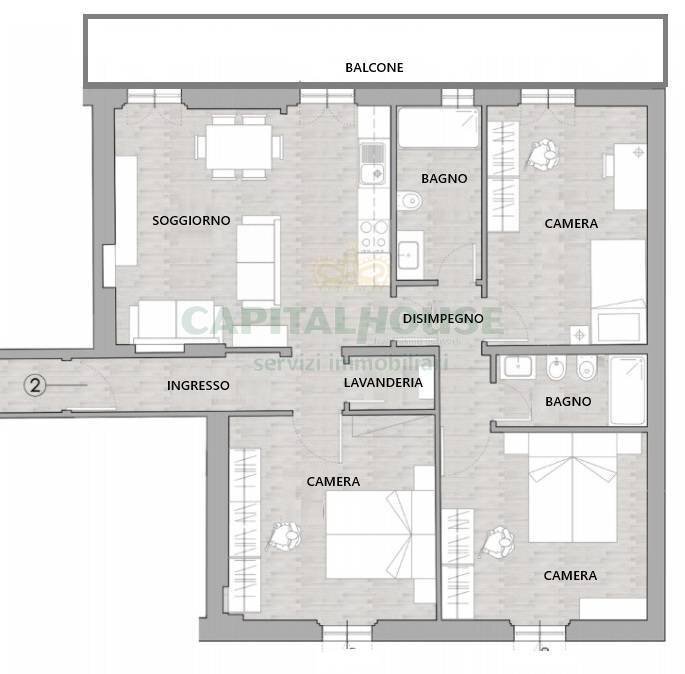 Foto 5 - Quadrilocale Via Marco Polo, Bologna - planimetria 1