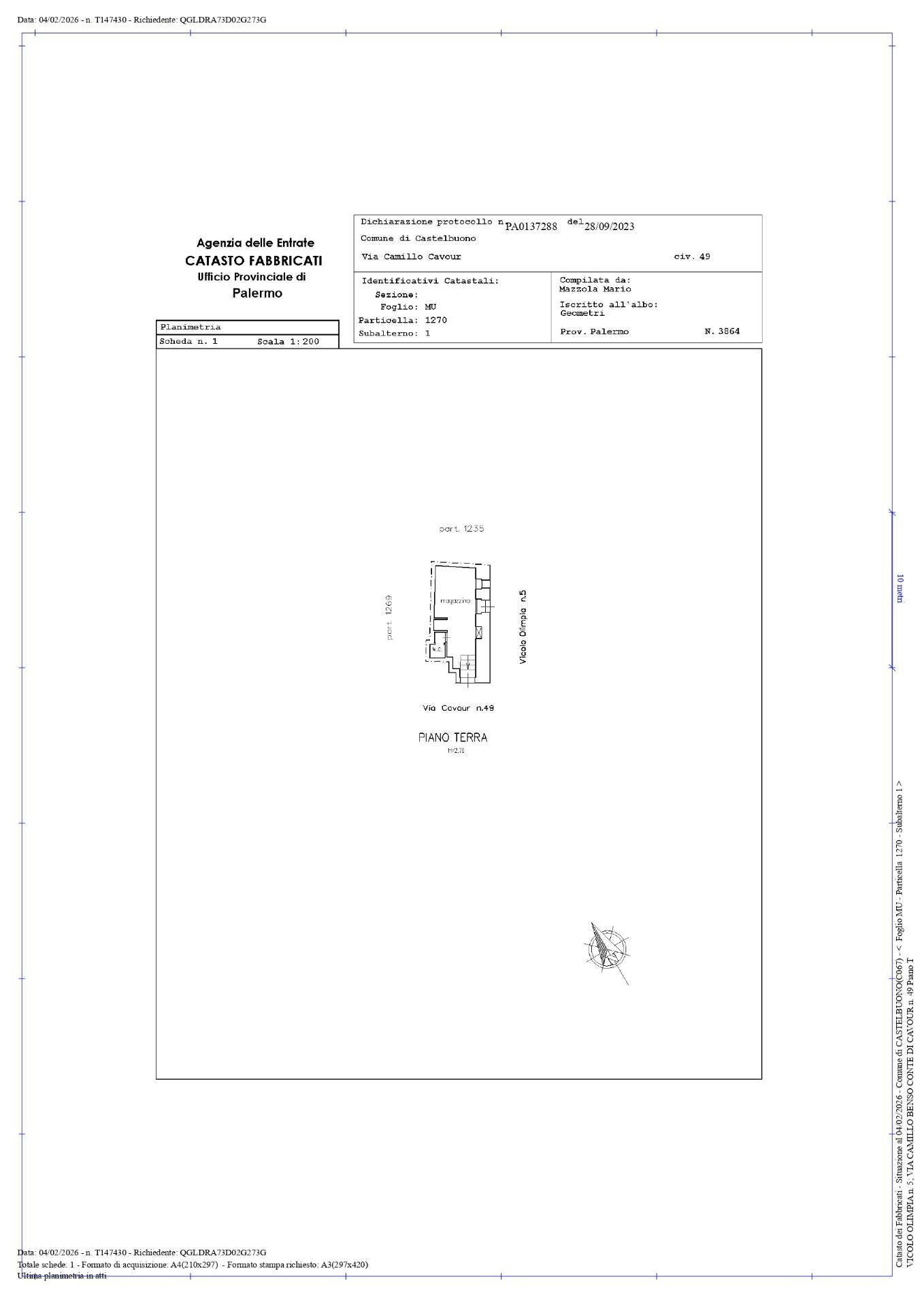 Foto 26 - Casa indipendente Via Cavour
 
49, Castelbuono - planimetria 1