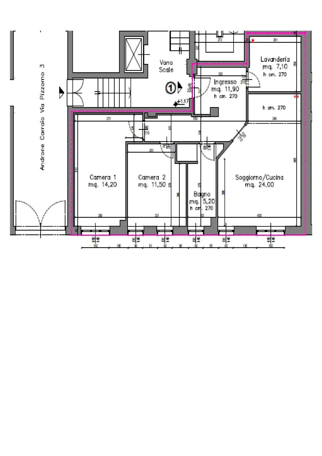 Loft via Carlo Pizzorno, 3, Torino (zona Lingotto) - planimetria 1