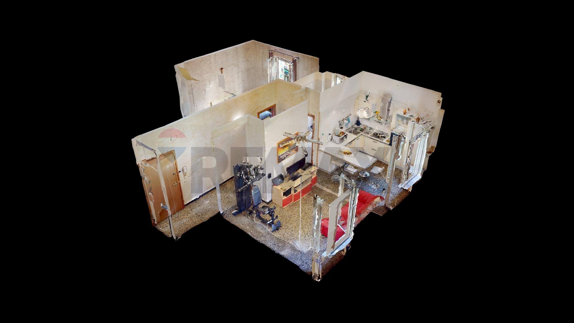 Pianta 3D - Three-room apartment Salita Campasso Di San Nicola
 
4, Genova - floor plans 1