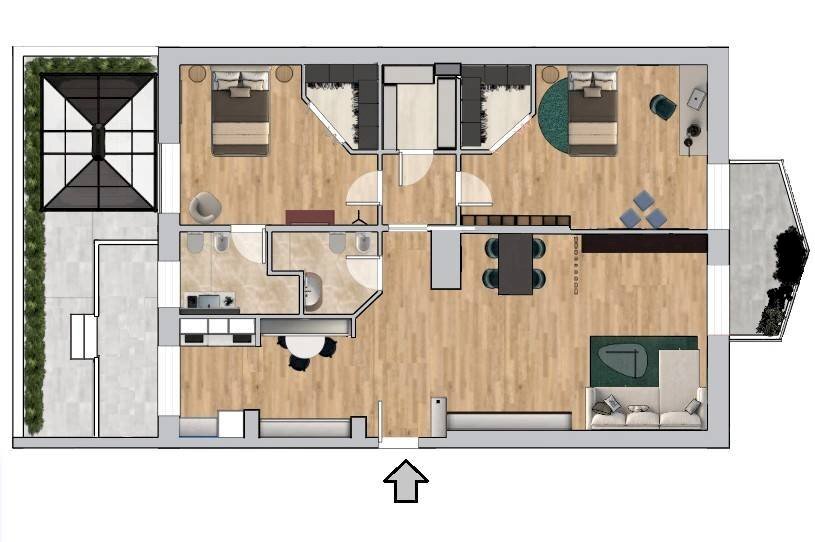 Foto 1 - Three-room apartment Via Roberto Malatesta
 
231, Roma - floor plans 1
