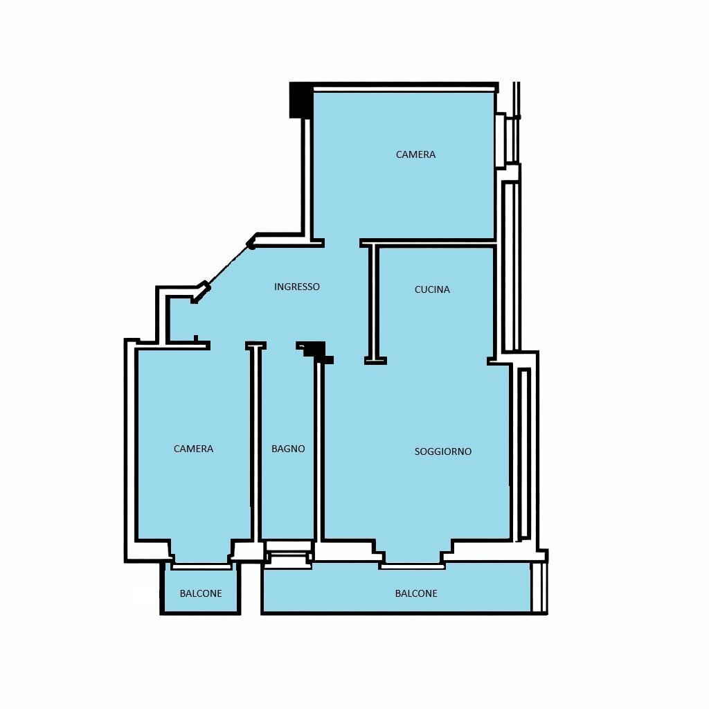 Trilocale viale Pio VII, 50, Genova (zona Quarto) - planimetria 1