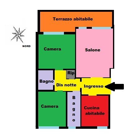 Quadrilocale Ozzano dell'Emilia - planimetria 1